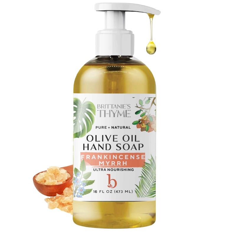 Brittanie's Thyme Brittanieâ€™s Pure Castile Liquid Soap Refill, Frankincense, 16 Ounce | Dish Soap, Hair & Body, Home, Gentle and Pure, Made with Natural Luxurious Oils, Vegan & Gluten Free Non-GMO - Image 1